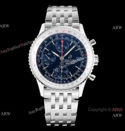 Swiss Grade Breitling Navitimer 1 41mm SS Blue Dial Watch KOR Factory A7750 Movement